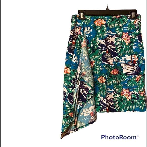 Alexander Campbell Tropical Vintage Wrap Style Cruise Ship Skirt Size 6 📦 - Picture 4 of 8